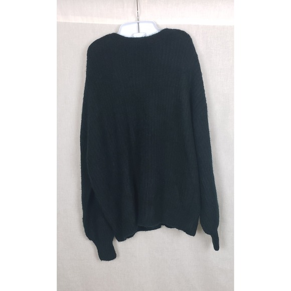 SKIES ARE BLUE Rhinestone Button Fuzzy Knit Cardigan Sweater Forest Green XL - Picture 2 of 7